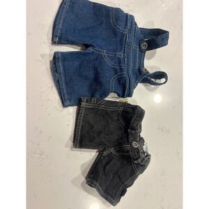Build a Bear Workshop Denim Overalls and Shorts Kids Plush Toy Clothes